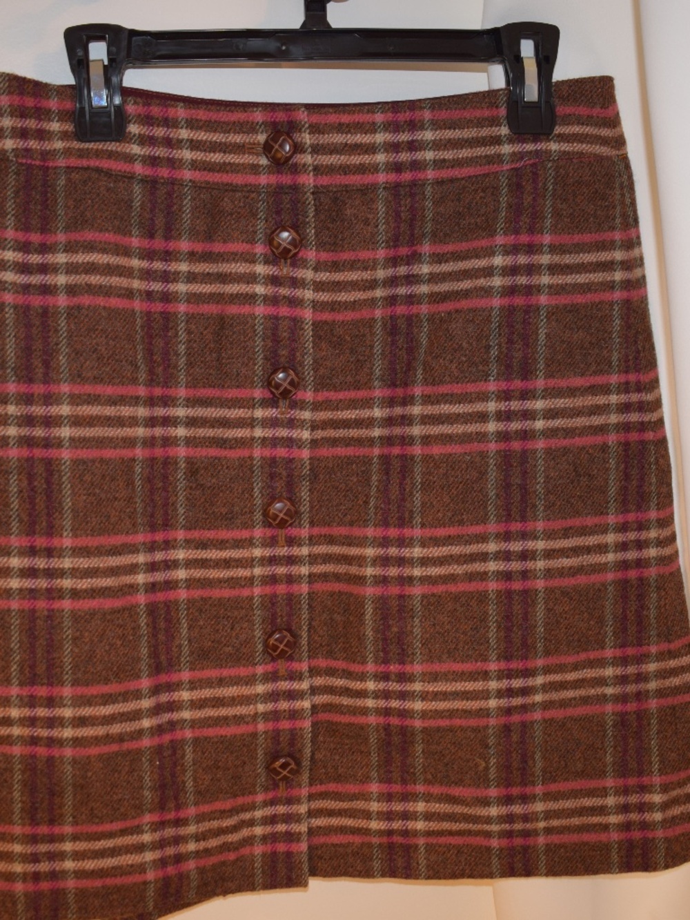 Wool Autumn Plaid Skirt